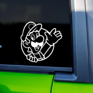 Mario Waving Vinyl Car Decal Sticker
