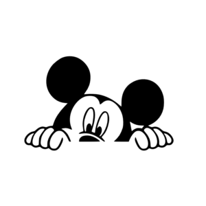 Mickey Mouse Peeking Vinyl Car Decal Sticker
