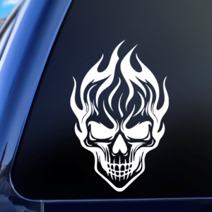 Skull Of Flames Car Decal Sticker