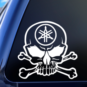 Yamaha Skull Motorcycle Racing Crossbones Car Decal Sticker