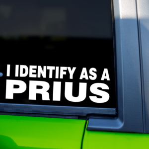 I Identify As A Prius Funny Vinyl Car Decal Sticker