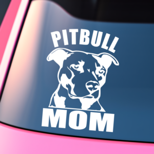 Pitbull Mom Vinyl Car Decal Sticker