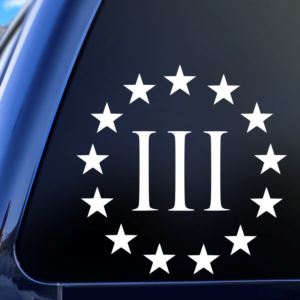 Three Percenter Vinyl Car Decal Sticker