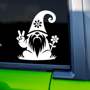 Hippie Gnome Vinyl Car Decal Sticker