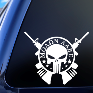 Molon Labe Punisher With Guns Vinyl Car Decal Sticker