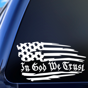 In God We Trust Flag Vinyl Car Decal Sticker