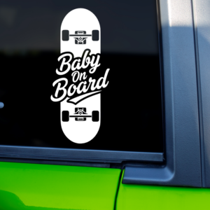 Baby On Board Skateboard Vinyl Car Decal Sticker