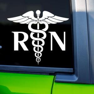 Registered Nurse Caduceus Vinyl Car Decal Sticker