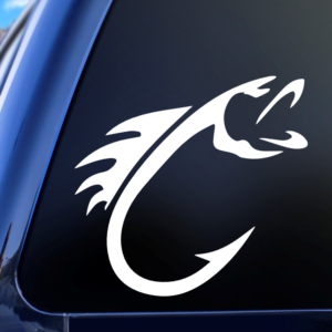 Fish Hook Vinyl Car Decal Sticker