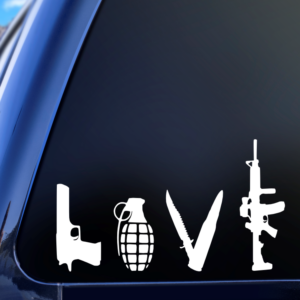 Love Guns Vinyl Car Decal Sticker