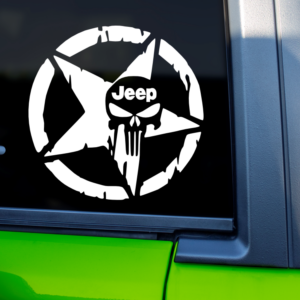 Jeep Punisher Star Vinyl Car Decal Sticker