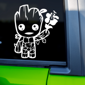 Baby Groot With Flower Guardians Of The Galaxy Vinyl Car Decal Sticker