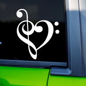 Heart Music Note Vinyl Car Decal Sticker