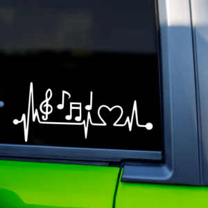 Music Heartbeat Vinyl Car Decal Sticker
