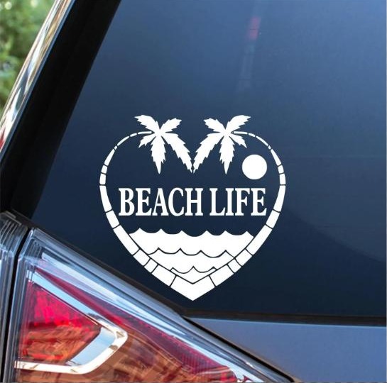 beach life on car vinyl decal