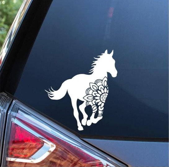 horse mandalay on car vinyl decal