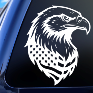 Eagle With Flag Car Decal Sticker