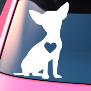 Chihuahua Heart Vinyl Car Decal Sticker