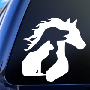 Graphics Addiction Animal Lover Cat Dog Horse Car Decal Sticker for Cars Trucks Tumbler SUV Van Skateboards Laptops