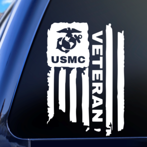 Marine Veteran Flag Car Decal Sticker