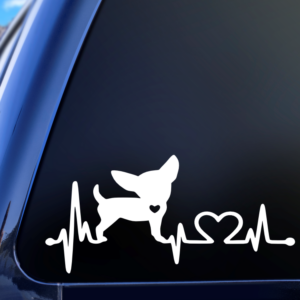Chihuahua Heartbeat Car Decal Sticker