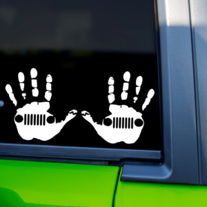 Jeep Wave Jeep Hands Vinyl Car Decal Sticker - One of Each Hand Same Color And Size