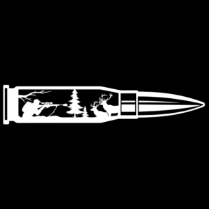 Bullet With Deer Hunting Scenery Vinyl Car Decal Sticker