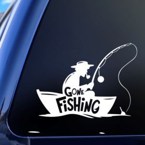 Graphics Addiction Gone Fishing Car Decal Sticker for Cars Trucks SUV Van Skateboards Laptops Boats
