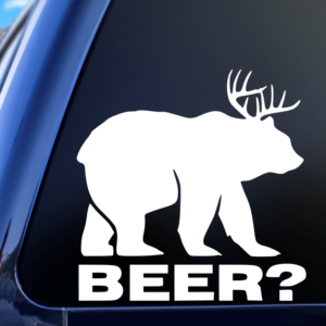 Beer Plus Deer Equals Beer Car Decal Sticker