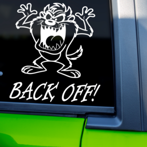 Back Off Tazmanian Devil Taz Vinyl Car Decal Sticker
