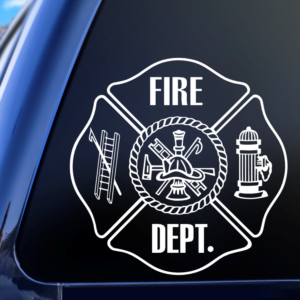 Fire Department Symbol Car Decal Sticker for Cars Trucks SUV Van Skateboards Laptops