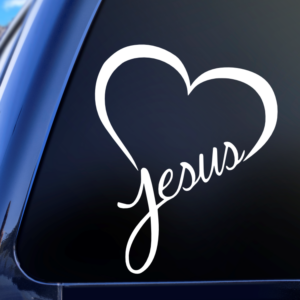Jesus Heart Vinyl Car Decal Sticker