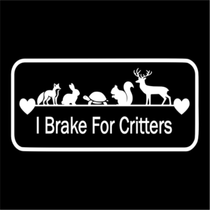 I Brake For Critters Car Decal Sticker