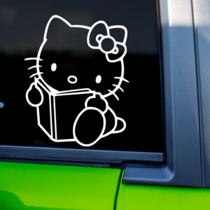 Hello Kitty Reading Book Vinyl Car Decal Sticker