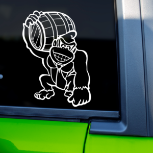 Donkey Kong Holding Barrel Video Game Gamer Car Decal Sticker for Cars Trucks SUV Van