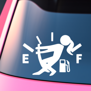 Gas Gauge Girl Funny  Car Decal Sticker for Boats Cars Trucks SUV Van Skateboards Laptops