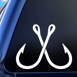 Fish Hooks Car Decal Sticker for Boats Cars Trucks SUV Van Skateboards Laptops