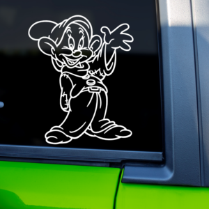 Dopey Waving Snow White and The Seven Drawfs Car Decal Sticker for Boats Cars Trucks SUV Van Skateboards Laptops
