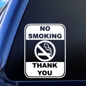 No Smoking Thank You Car Decal Sticker for Boats Cars Trucks SUV Van Skateboards Laptops