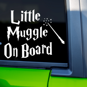 Little Muggle on Board Car Decal Sticker for Boats Cars Trucks SUV Van Skateboards Laptops