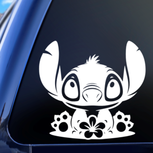 Stitch With Flower Lilo And Stitch Car Decal Sticker