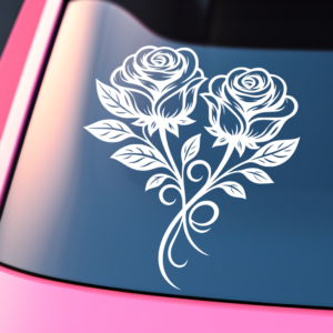 Graphics Addiction Two Pretty Roses Car Decal Sticker for Cars Trucks Tumbler SUV Van Skateboards Laptops