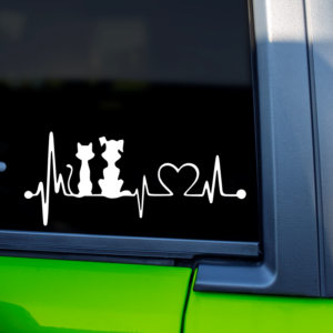 Graphics Addiction Pets Heartbeat Decal Sticker for Cars Trucks Tumbler SUV Van Skateboards Laptops Mirror