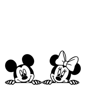 Graphics Addiction Mickey and Minnie Peeking Car Decal Sticker for Cars Trucks Tumbler SUV Van Skateboards Laptops