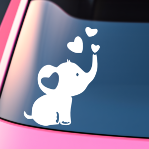 Graphics Addiction Cute Little Elephant Car Decal Sticker for Cars Trucks Tumbler SUV Van Skateboards Laptops
