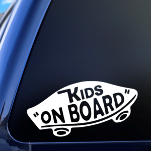Graphics Addiction Kids On Board Skateboard Car Decal Sticker for Cars Trucks Tumbler SUV Van Skateboards Laptops