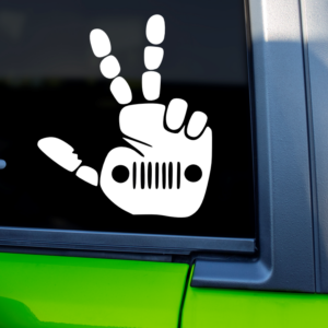 Graphics Addiction Jeep Peace Sign Car Decal Sticker for Cars Trucks Tumbler SUV Van Skateboards Laptops
