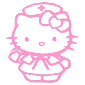 Graphics Addiction Hello Kitty Nurse Car Decal Sticker for Cars Trucks Tumbler SUV Van Skateboards Laptops