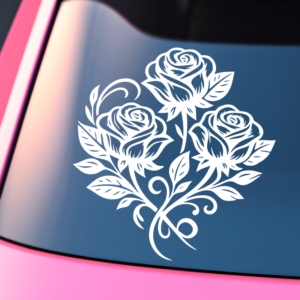 Graphics Addiction Pretty Swirl Of Three Roses Car Decal Sticker for Cars Trucks Tumbler SUV Van Skateboards Laptops
