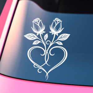 Graphics Addiction Pretty Rosebuds With Heart Car Decal Sticker for Cars Trucks Tumbler SUV Van Skateboards Laptops